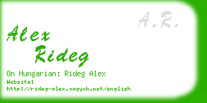 alex rideg business card